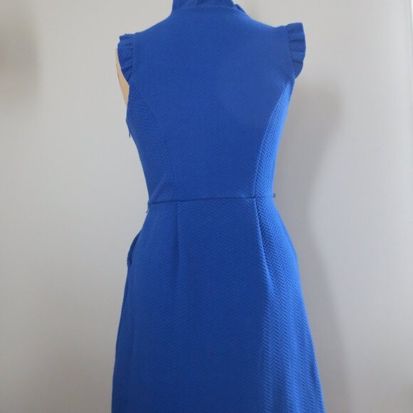 Elle - Retro Fitted Blue Dress - NWOT - Picture 3 of 8